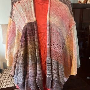 Free People Multicolor Open-Front Women's Knitted Poncho